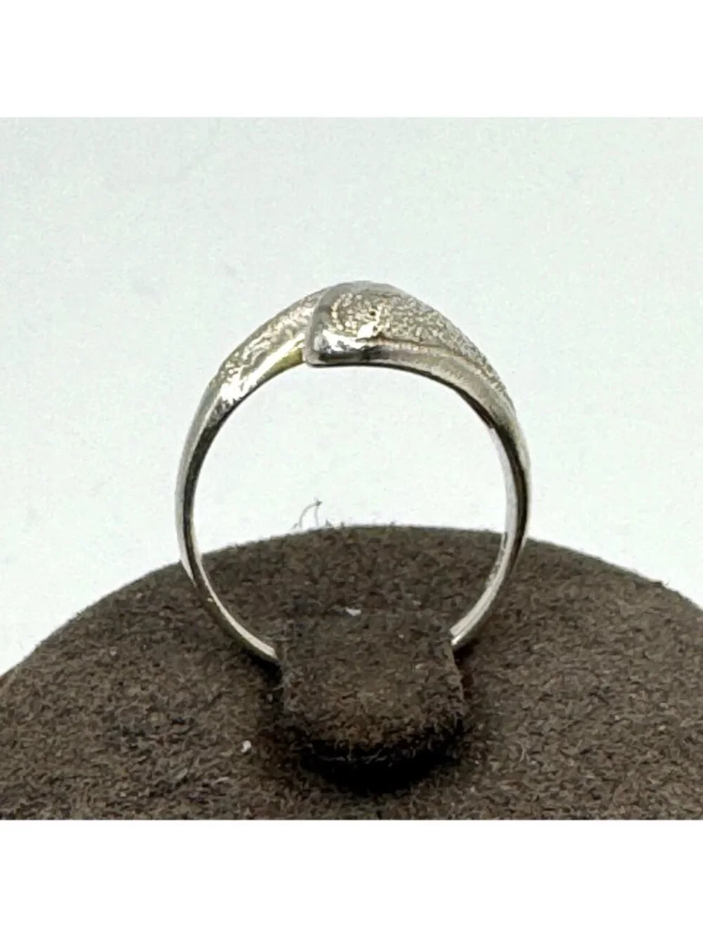 Modernist Textured Twist Design Ring Sterling Silver 925 Size 4.75